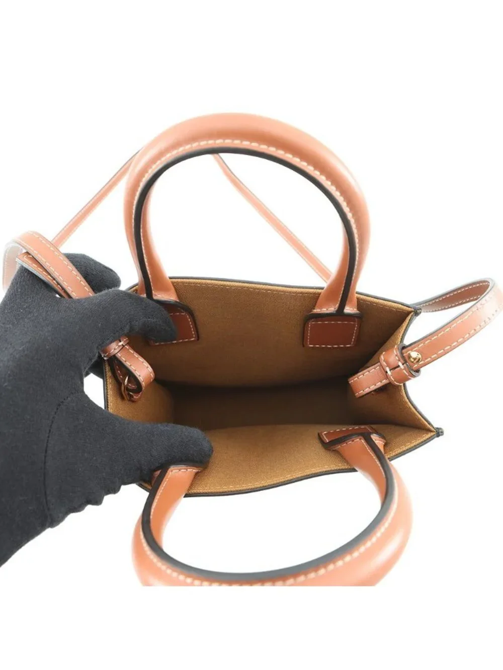 Celine Handbag Triomphe Mini Vertical Cover Leather Bag Brown - Picture 6 of 10